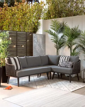 Ivy Dark Grey Right Hand 4 Seater Garden Corner Bench