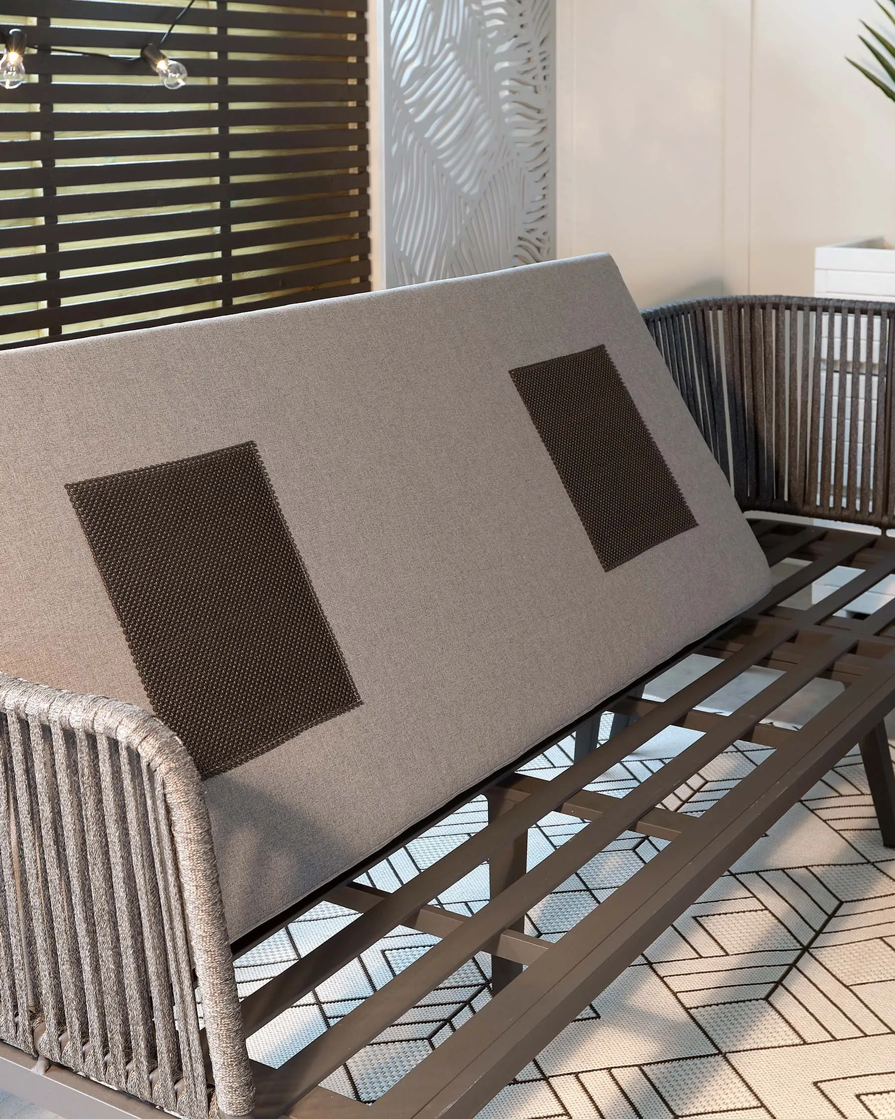 Ivy Dark Grey Right Hand 4 Seater Garden Corner Bench