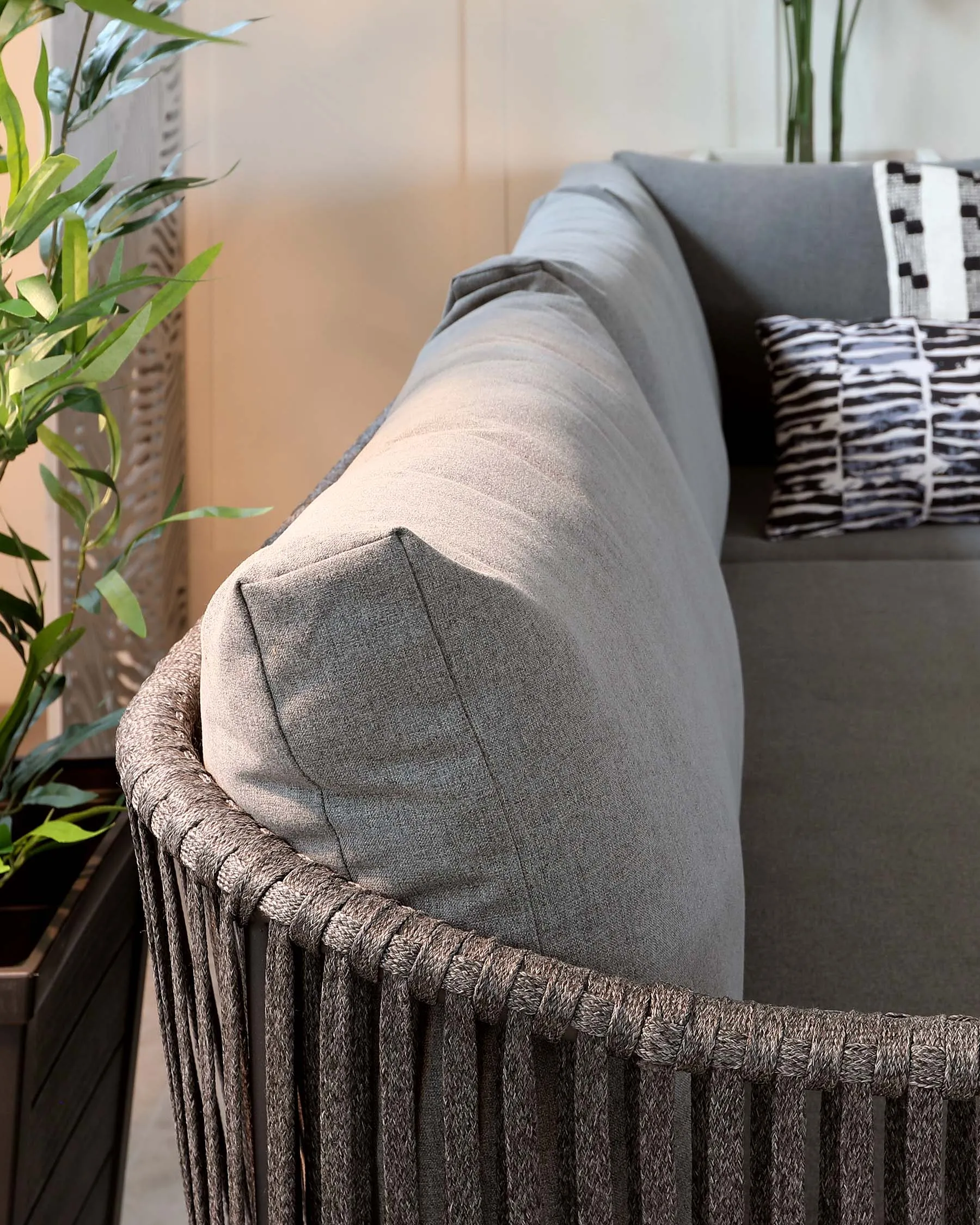 Ivy Dark Grey Right Hand 4 Seater Garden Corner Bench