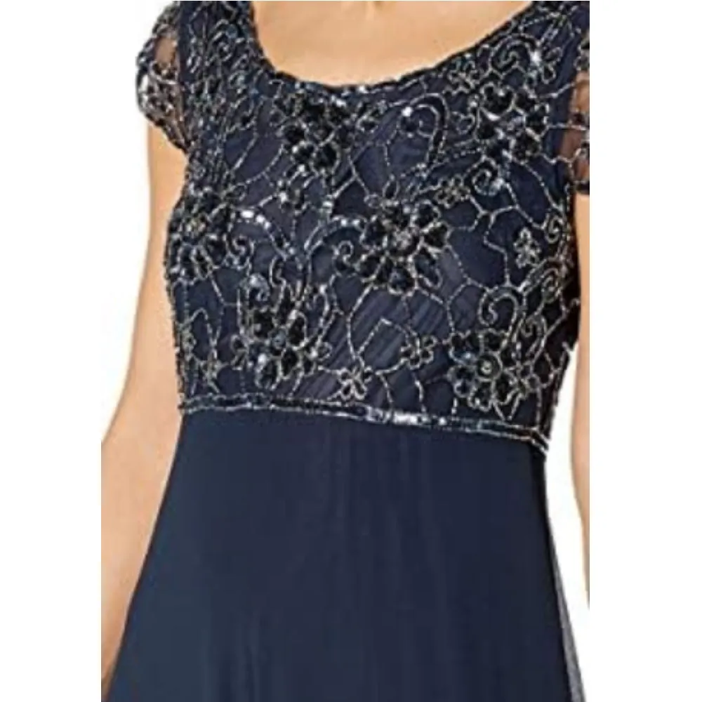 J KARA Beaded Bodice Gown