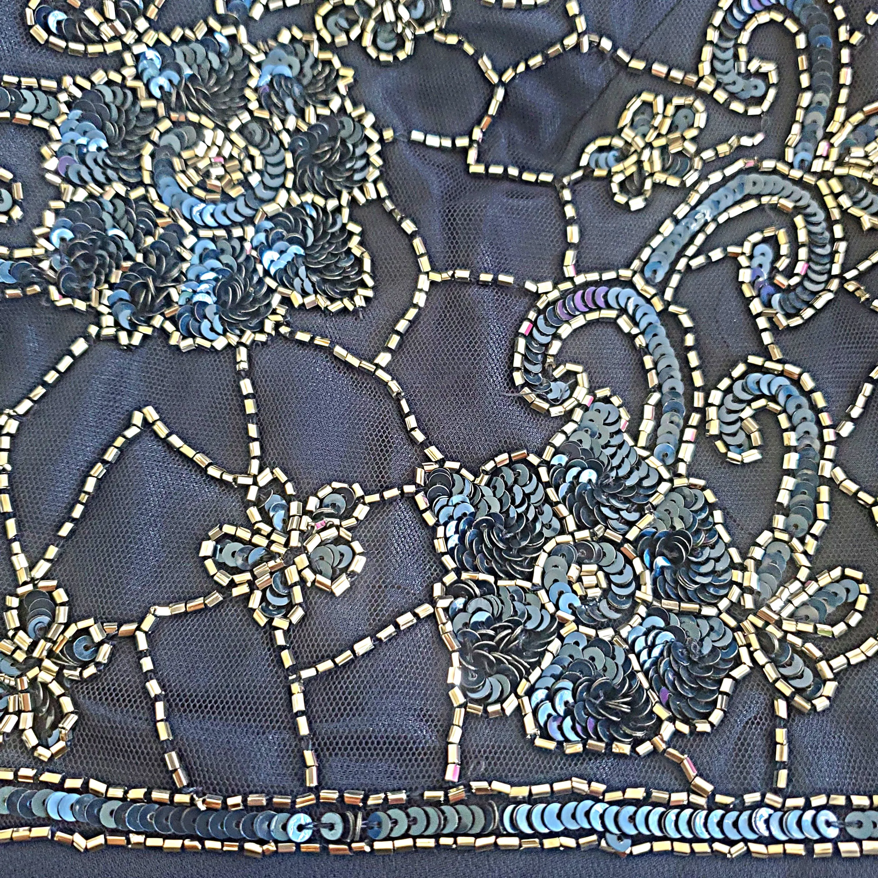 J KARA Beaded Bodice Gown
