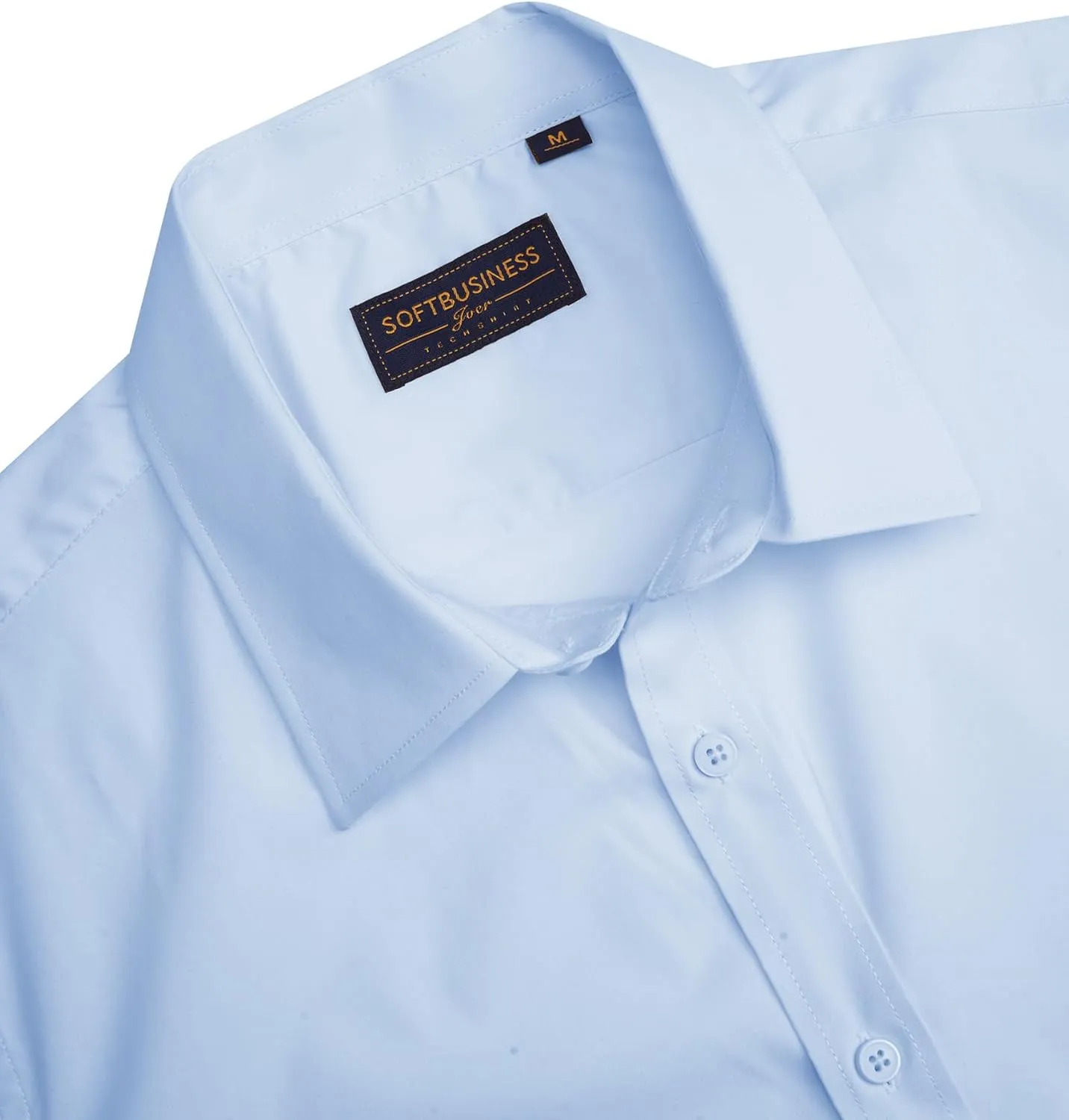 J.VER Men's Short Sleeve Dress Shirts Stretch Stain Shield Casual Button Down Shirts Solid Formal Shirt