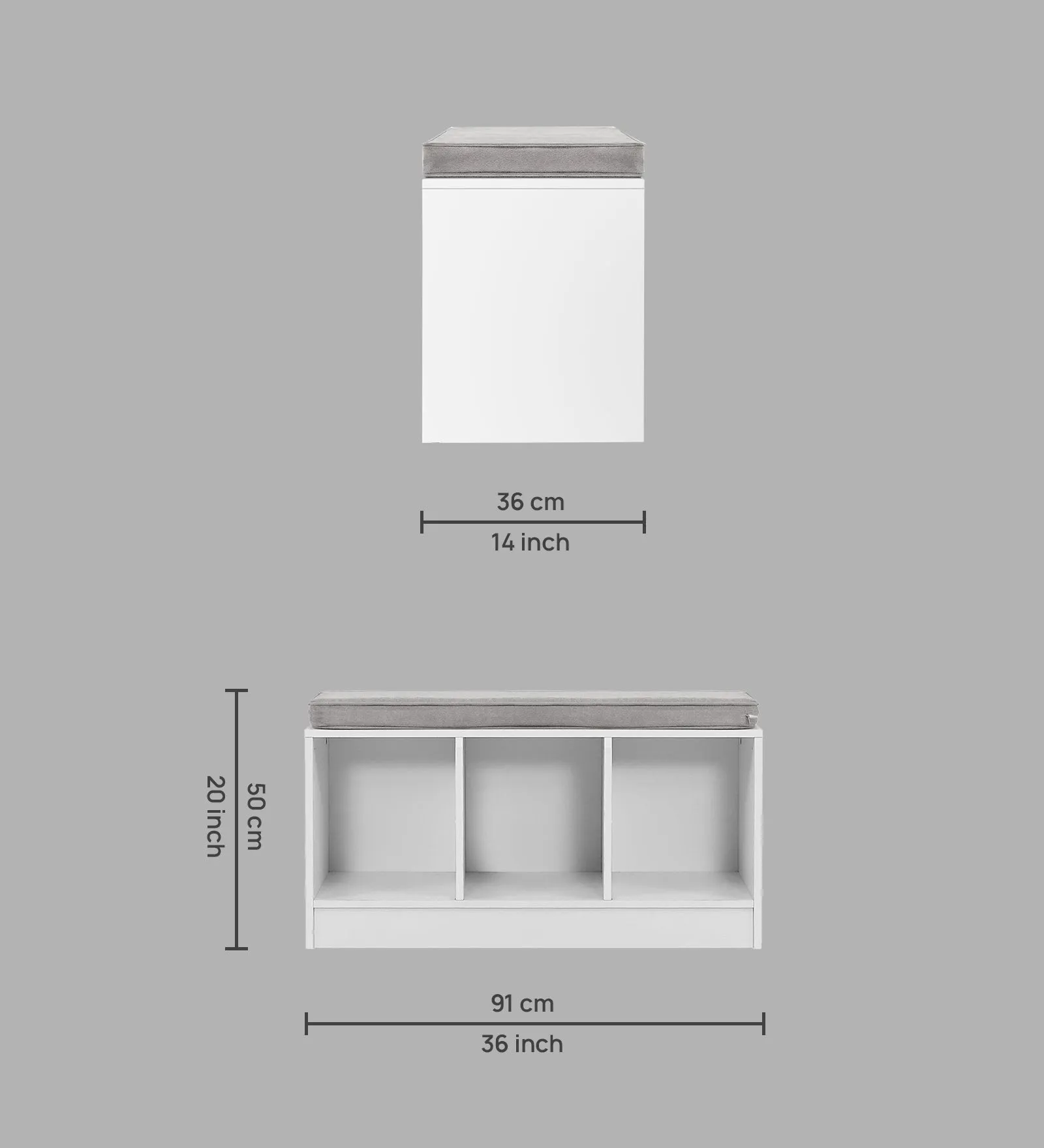 Kaki Shoe Rack in Frosty White Finish
