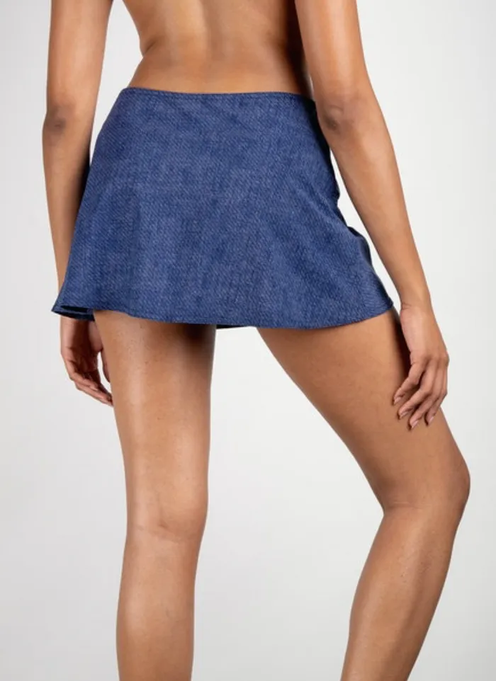 Karla Colletto Nori A-Line Skirt Blue Denim