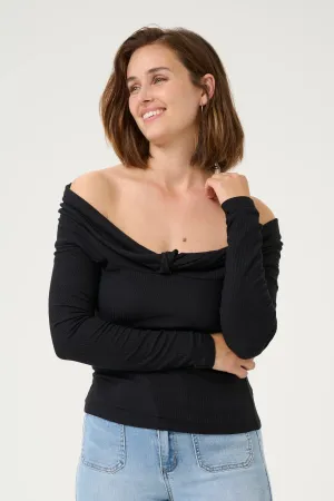 Kayla Off Shoulder Top - Black