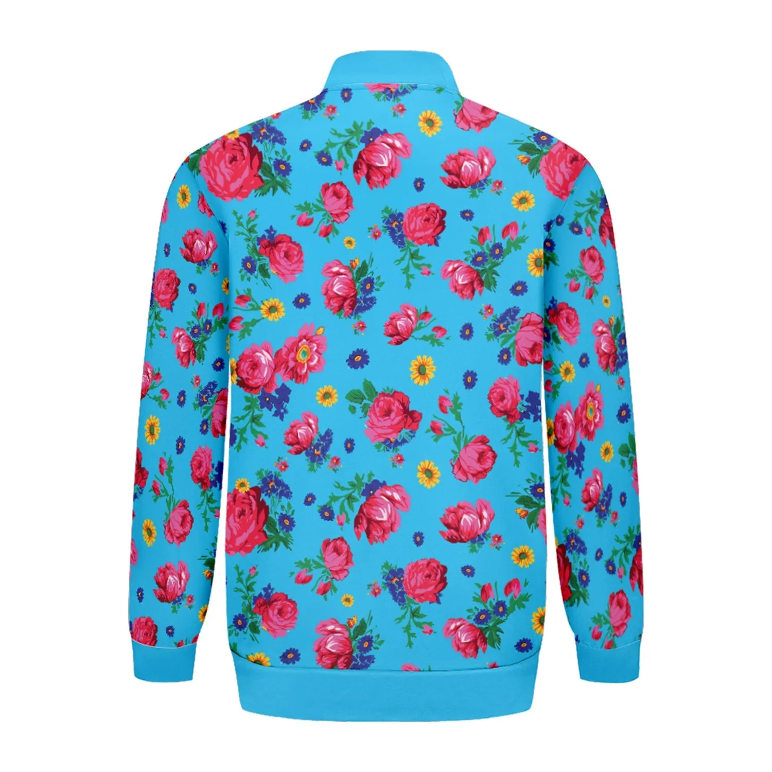 Kokum Ceremony Blue Youth Zippered Collared Lightweight Jacket