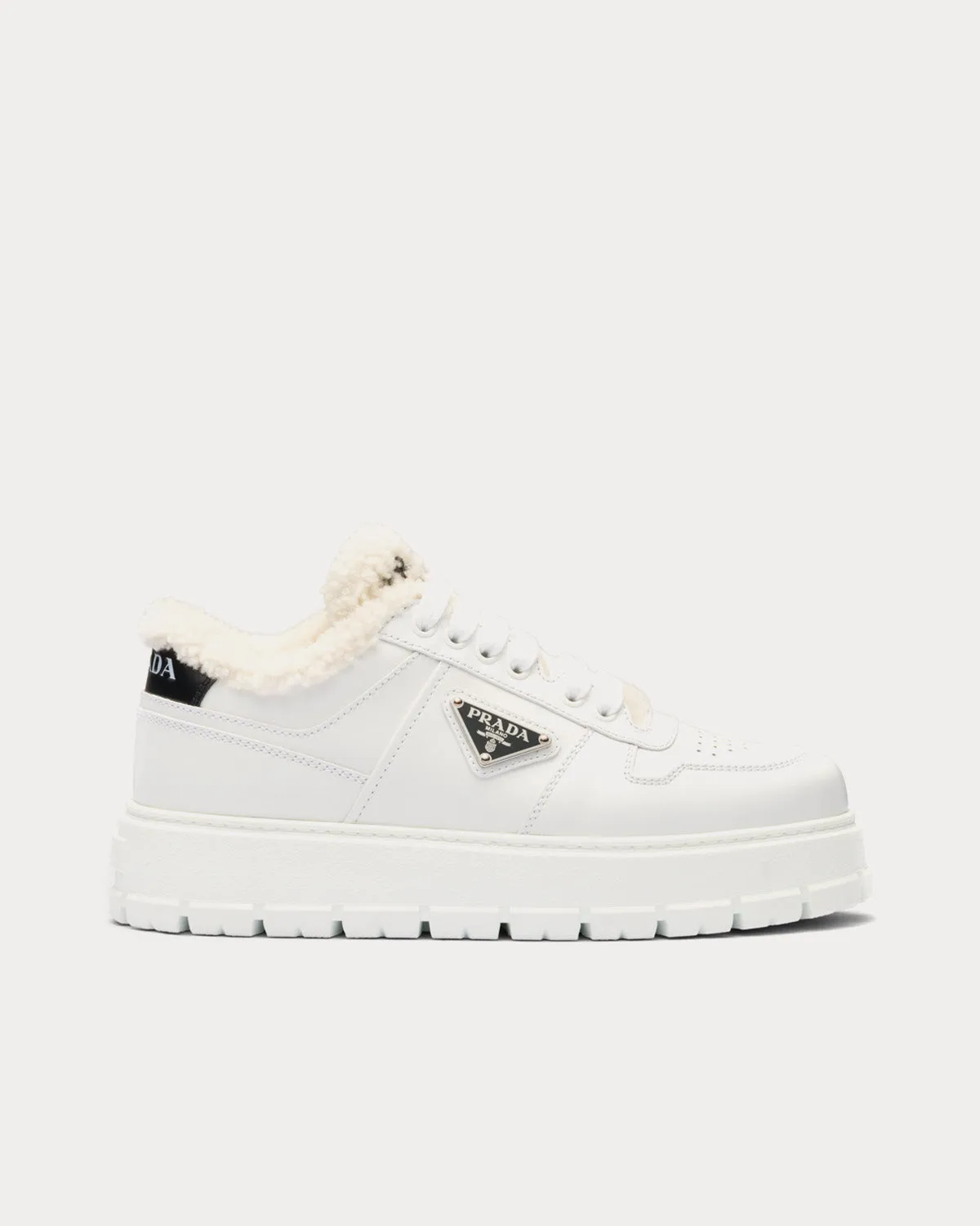 Leather & Shearling White Low Top sneakers