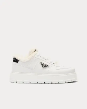 Leather & Shearling White Low Top sneakers
