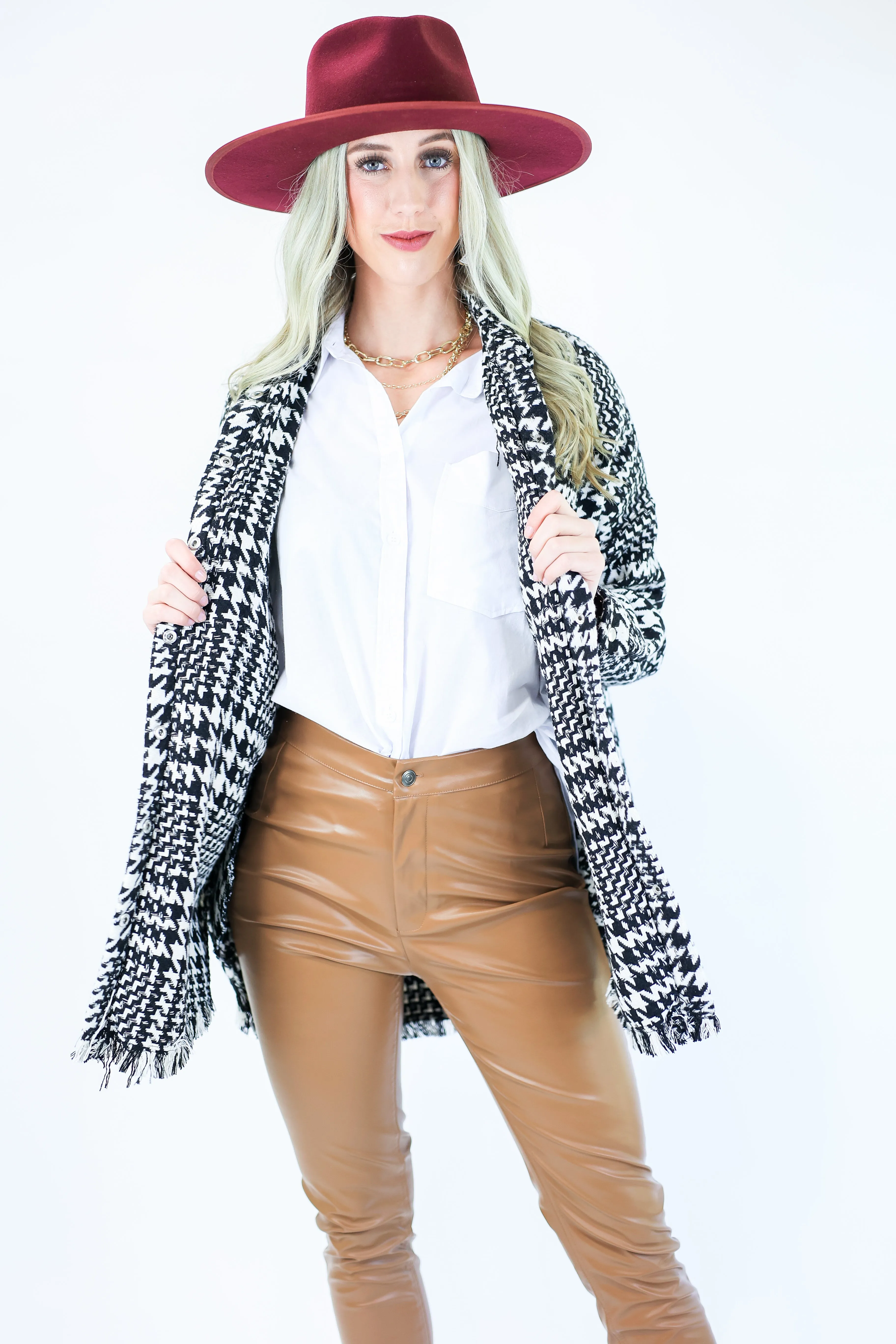 Light Hearted Shacket In Black