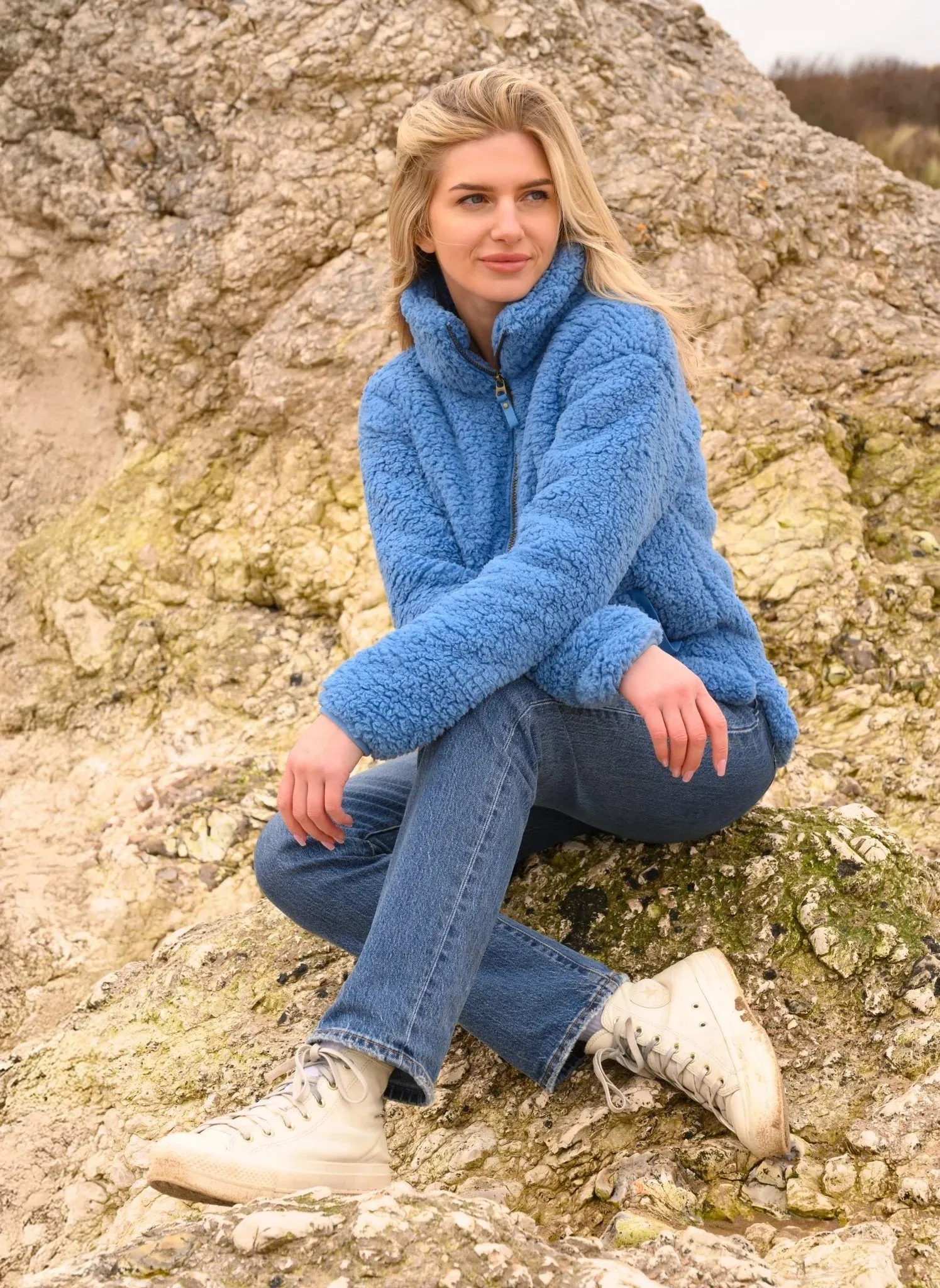 Lighthouse Ladies 'Seashell' Sherpa Fleece - Marine Blue