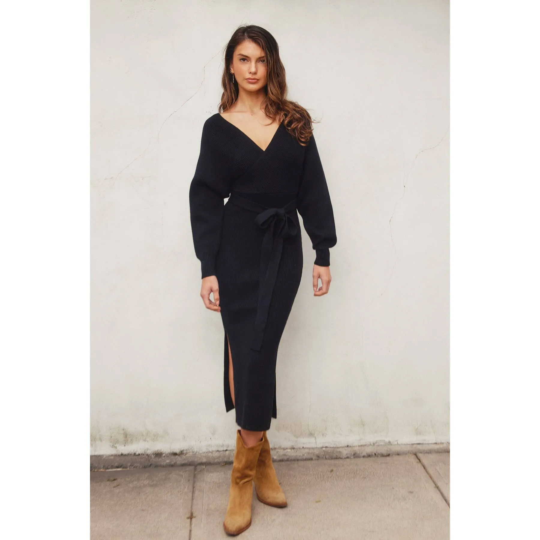 Lillian Western-Inspired Midi Sweater Dress