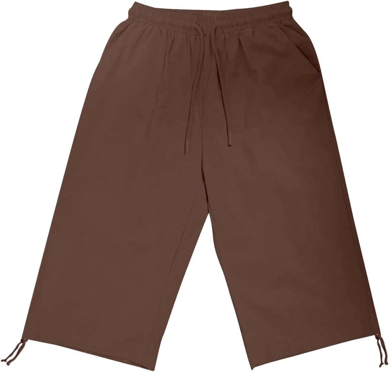 Linen Pants Women Summer Pants Ladies Loose Drawstring Casual Solid Color Shorts Wide Leg Casual Cotton Linen Pants