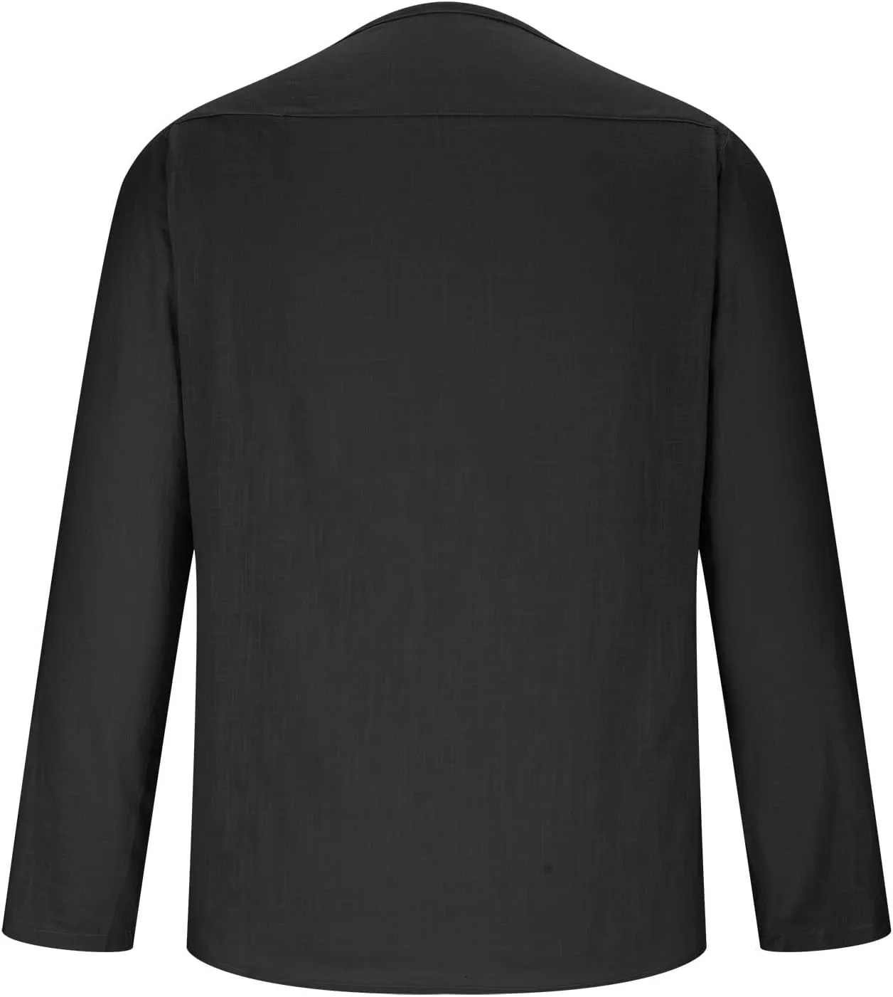 Linen Shirts for Men Long Sleeve Solid Lightweight Crew Neck Casual Shirts Summer Fashion Beach Pullover Tops