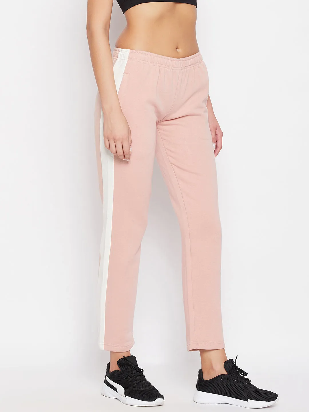 Livfree Women's Color Blocked Trackpant - Dusty Pink