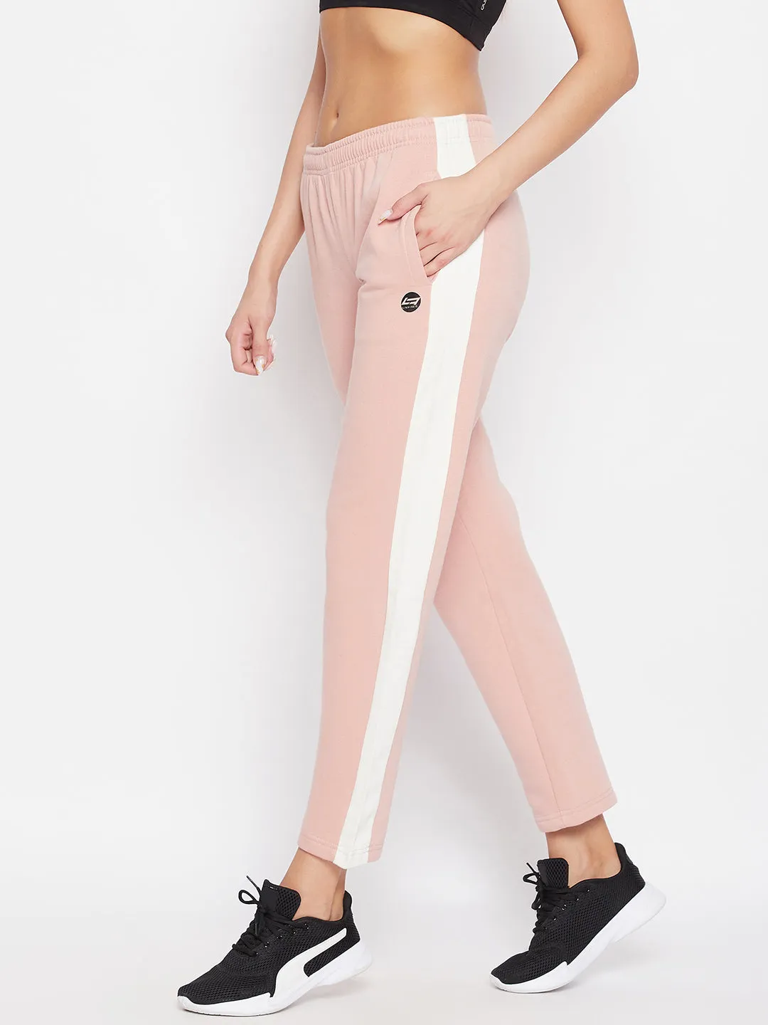 Livfree Women's Color Blocked Trackpant - Dusty Pink