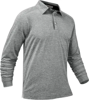 Long Sleeve Polo Shirts for Men Casual Dress Polo Tee Shirts Lightweight Quick Dry Collared Golf Shirt