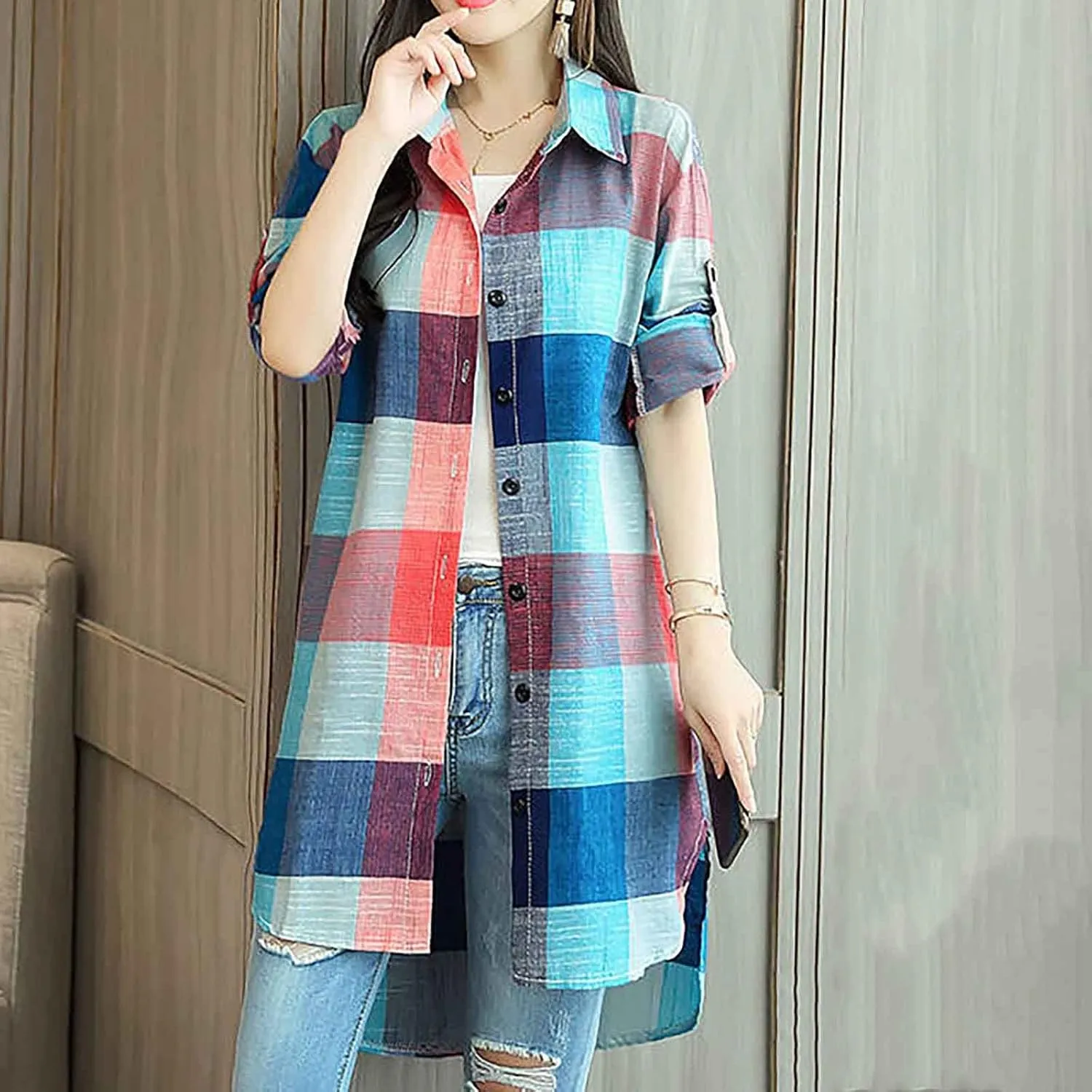 Long Sleeve Shirts for Women,2024 Spring Summer Dressy Casual Button Down Plus Size Tops Office Work Blouses