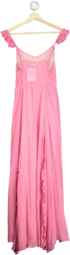 LoveShackFancy Pink Polka Dot Maxi Dress UK 0