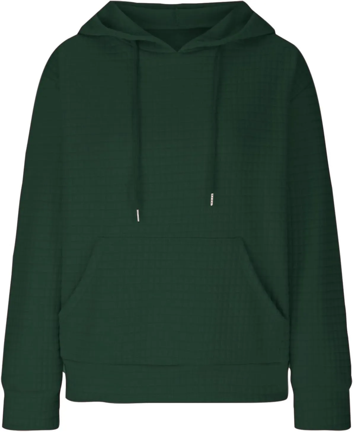 LRMQS Hoodies for Women Trendy Fall Fashion 2024 Waffle Knit Drawstring Pullover Sweatshirts Loose Fit Casual Cute Clothes