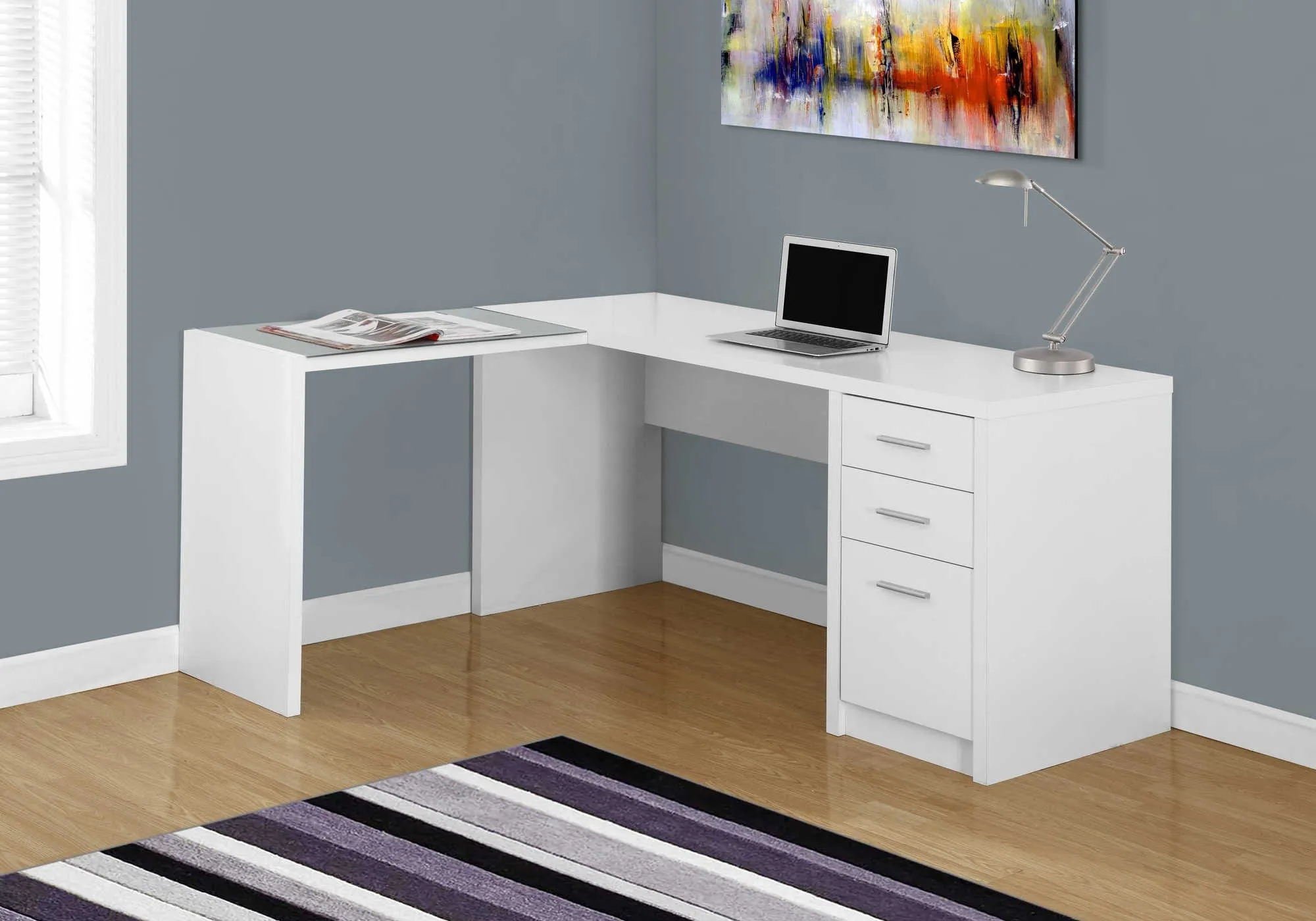 Lyndsey L-Shaped Desk with Storage Drawers