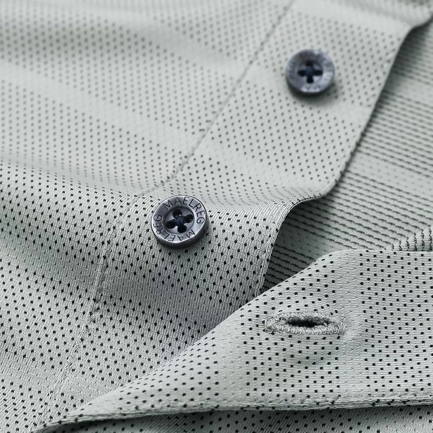 M MAELREG Men's Golf Shirts Moisture Wicking Dry Fit Lightweight Performance Short Sleeve Jacquard Striped Polo Shirts