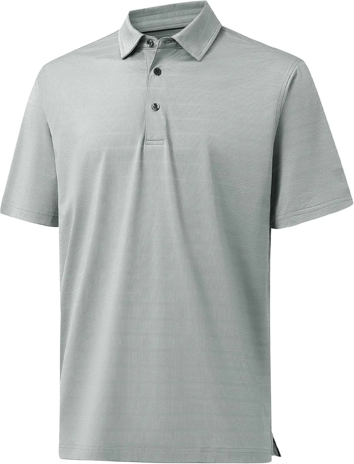 M MAELREG Men's Golf Shirts Moisture Wicking Dry Fit Lightweight Performance Short Sleeve Jacquard Striped Polo Shirts