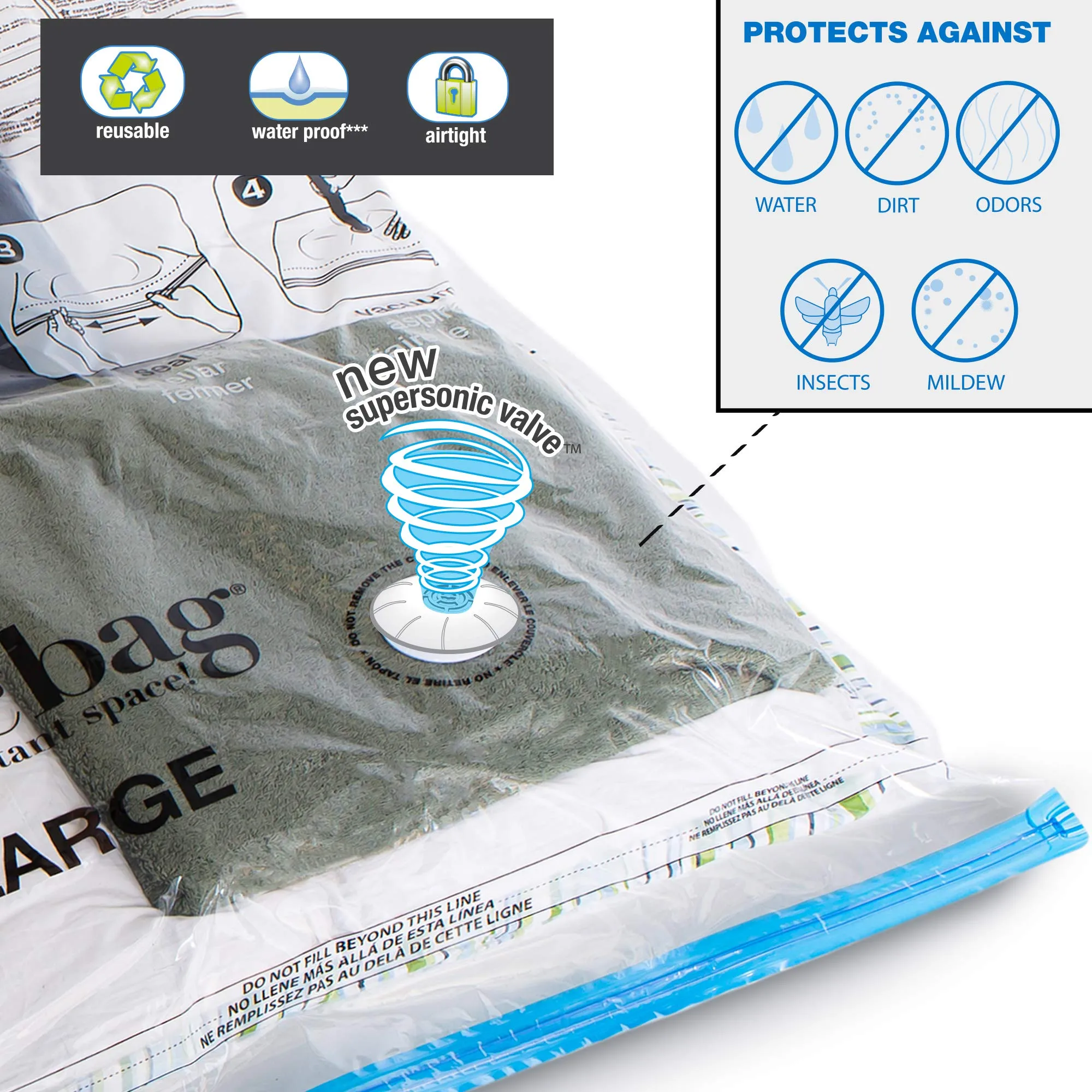 MagicBag Instant Space Saver Storage - Combo - Flat and Travel