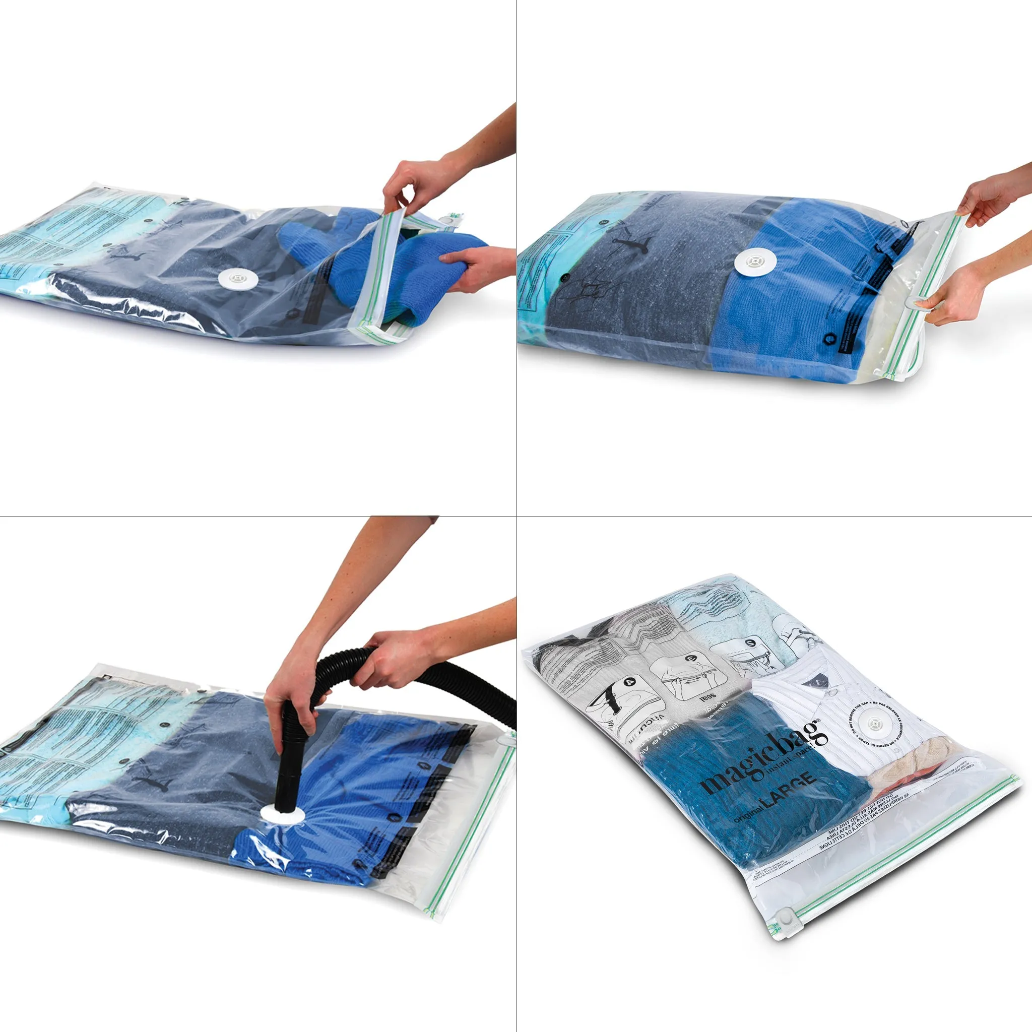 MagicBag Instant Space Saver Storage - Combo - Flat and Travel