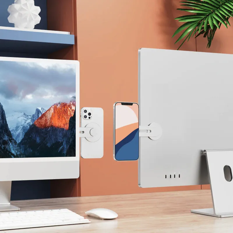 Magnetic Metal Phone Holder Monitor Display Side Mount