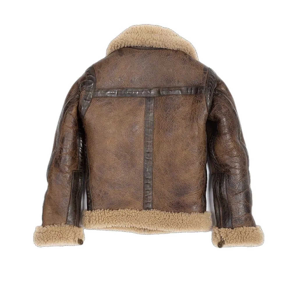 Mens Arnold Schwarzenegger Winter Aviator - Shearling Leather Jacket