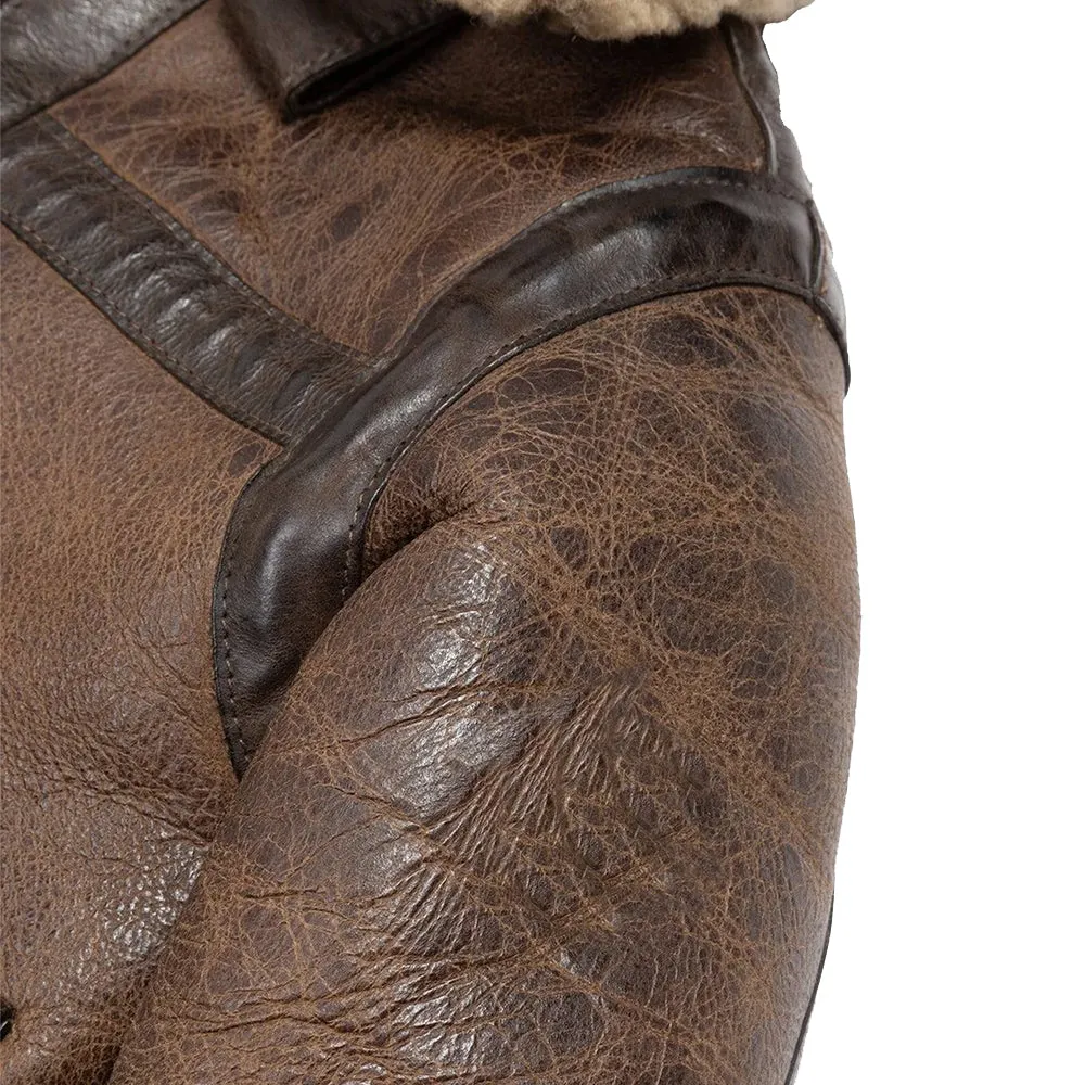 Mens Arnold Schwarzenegger Winter Aviator - Shearling Leather Jacket