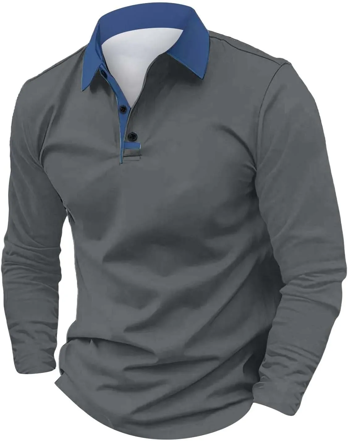 Mens Camo Long Sleeve Polo Shirts Button Up Collared Slim Fit Golf Tee Shirts Casual Fall Winter Big and Tall Tops