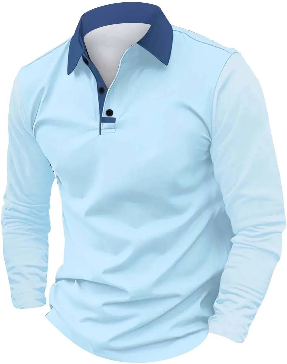 Mens Camo Long Sleeve Polo Shirts Button Up Collared Slim Fit Golf Tee Shirts Casual Fall Winter Big and Tall Tops