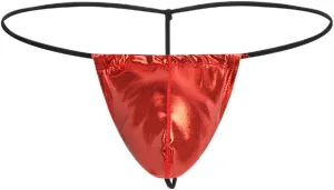 Men's G-string Thong Low-Rise Thongs T-Back Sexy Panties Patent Leather Thong Briefs