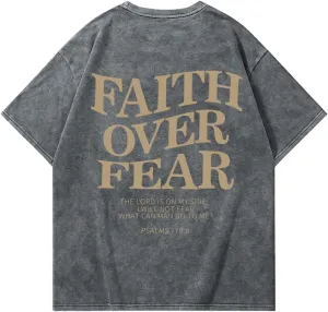 Men's Graphic Tee Shirt Oversized Drop Shoulder Vintage T-Shirt Letter Print Streetwear Casual Summer Tops