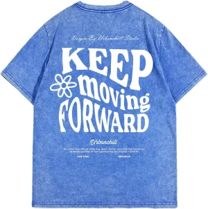 Men's Graphic Tee Shirt Oversized Drop Shoulder Vintage T-Shirt Letter Print Streetwear Casual Summer Tops