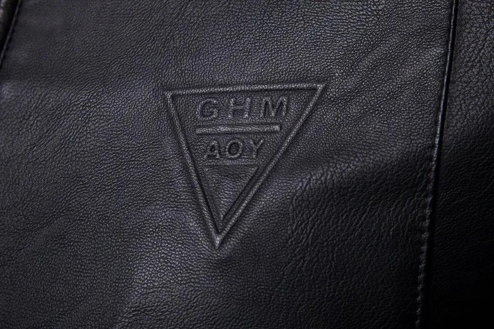 Men's Korean Design Slim Standing Collar PU Leather Jacket
