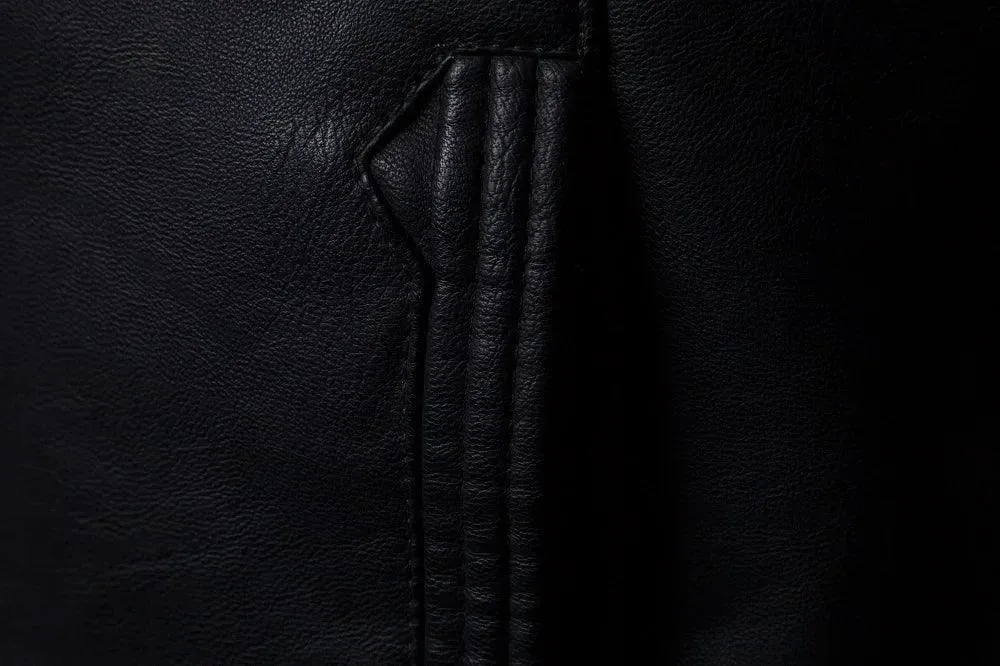 Men's Korean Design Slim Standing Collar PU Leather Jacket