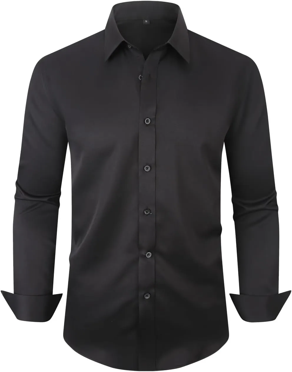 Men's Long Sleeve Dress Shirts Stretch Wrinkle Free Button Down Shirt Business Wedding Formal Shirts Regular Fit
