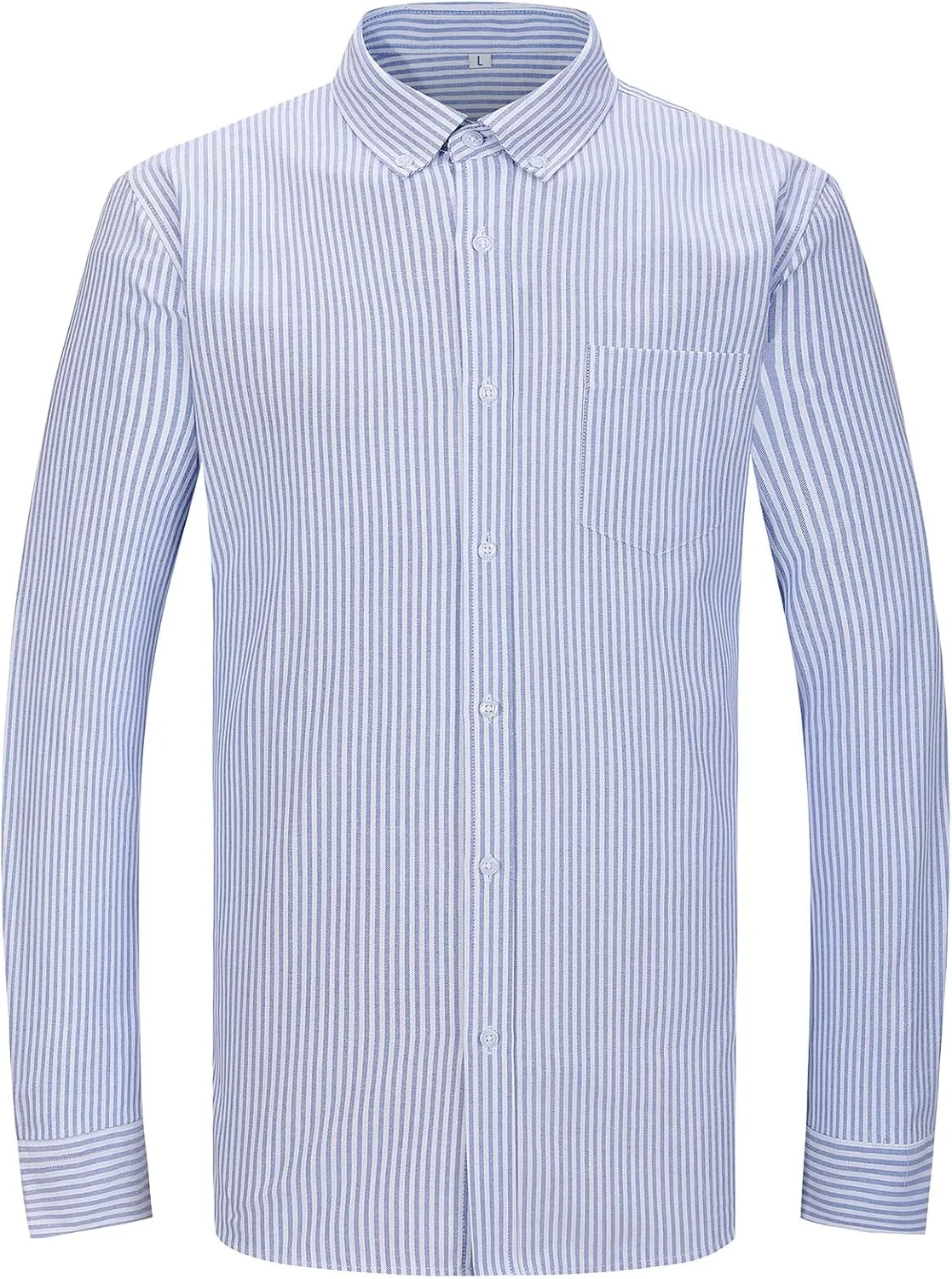 Men's Oxford Shirt Regular-Fit Button Down Collar Shirts Long Sleeve Dress Shirts Wrinkle Resistant with Pocket