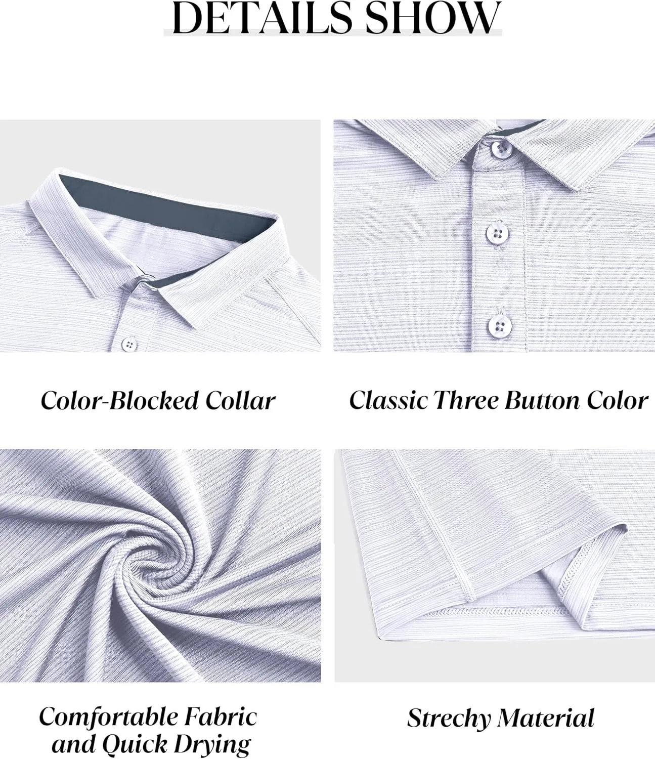 Mens Polo Shirts Quick Dry Sport T Shirt Performance Short Sleeve Athletic Tennis Golf Workout Polo Shirts