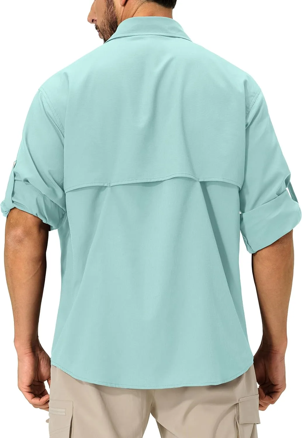 Men's Sun Protection Fishing Shirts Lightweight Long Sleeve UPF 50  Travel Work Hiking Shirts with Pockets