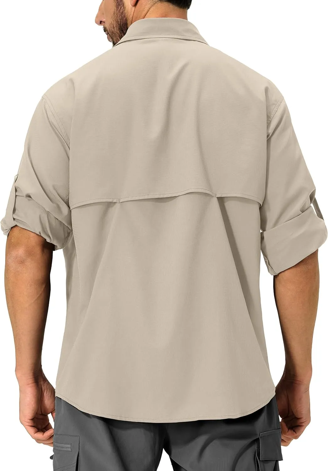 Men's Sun Protection Fishing Shirts Lightweight Long Sleeve UPF 50  Travel Work Hiking Shirts with Pockets