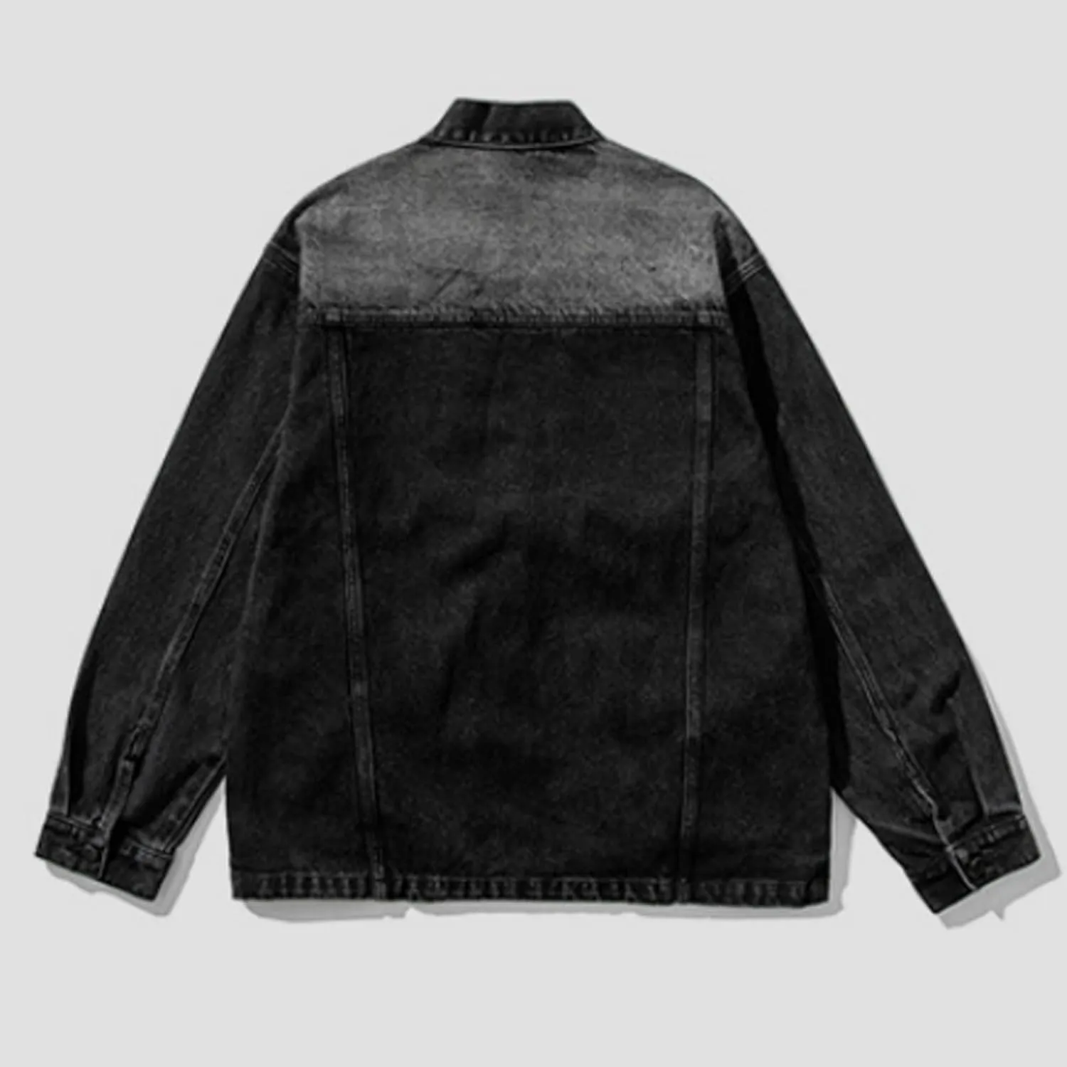 Mens Trendy Japanese Style Denim Kimono Jackets One Button Casual Washed Jean Jacket Hip Hop Distressed Vintage Coats