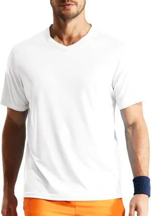 MIER Men's Quick Dry Workout Shirts Moisture Wicking Running Athletic Performance T-Shirts Recycled Polyester Top Tee
