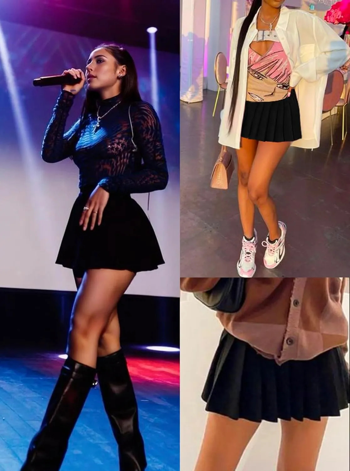 Mini Skirt Skater A-line Pleated Skirts for Women Sexy Club Y2k Skirt Elastic Waist School Girl Skirt