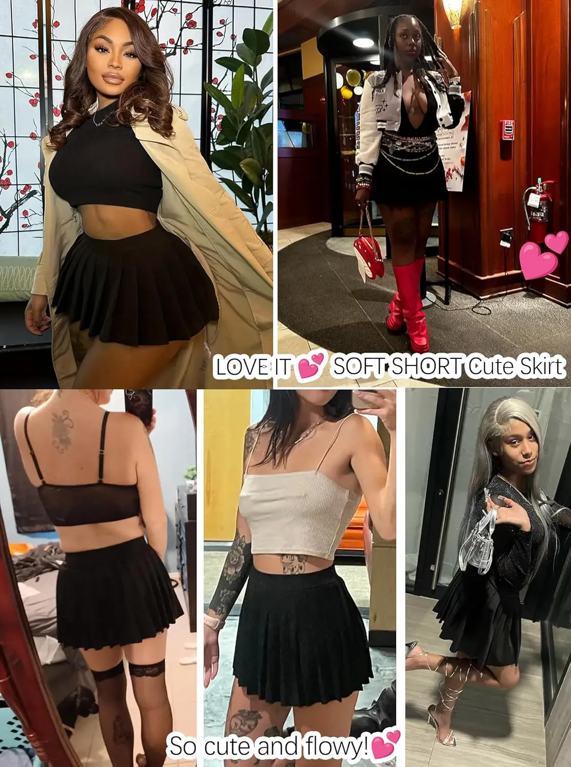 Mini Skirt Skater A-line Pleated Skirts for Women Sexy Club Y2k Skirt Elastic Waist School Girl Skirt