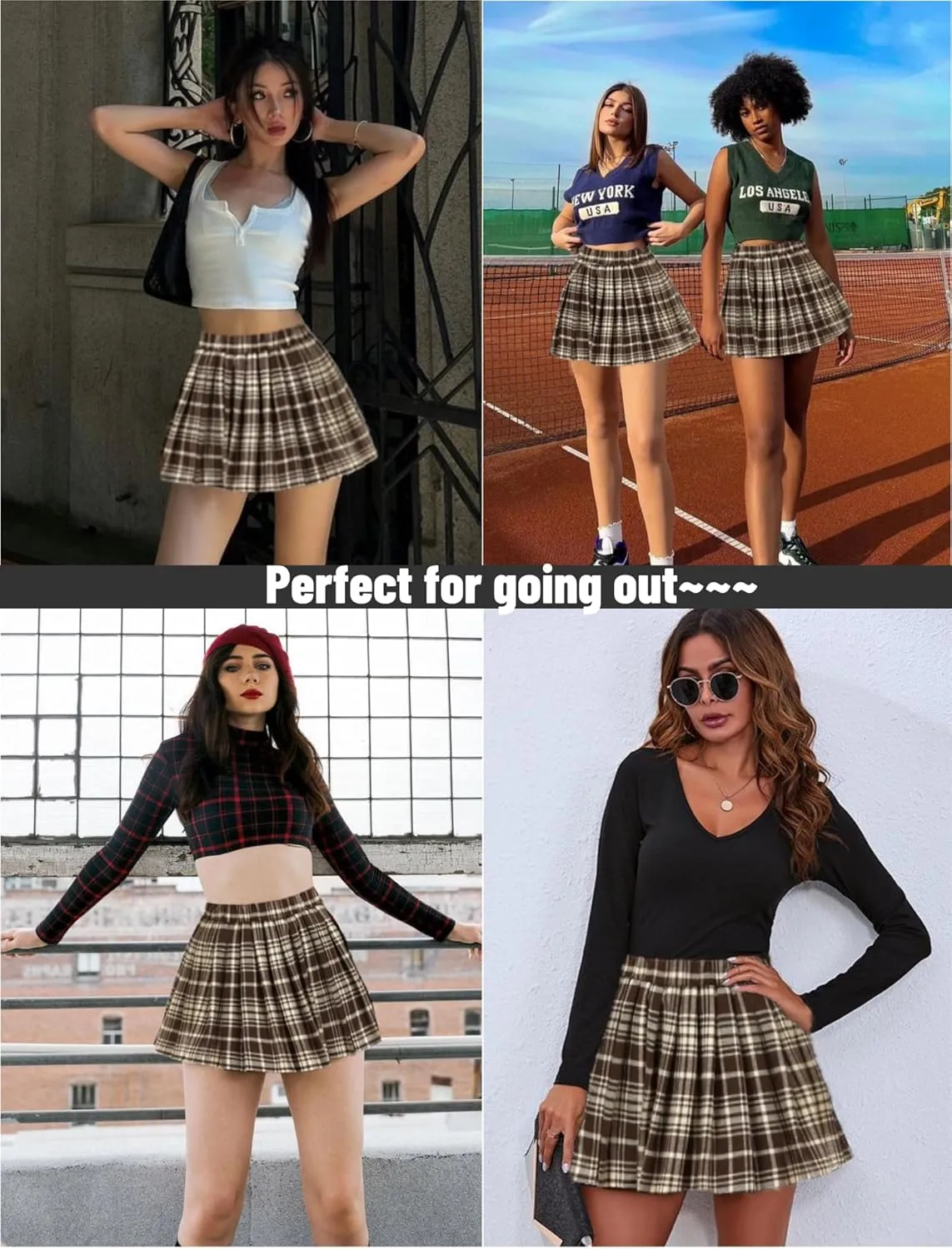 Mini Skirt Skater A-line Pleated Skirts for Women Sexy Club Y2k Skirt Elastic Waist School Girl Skirt