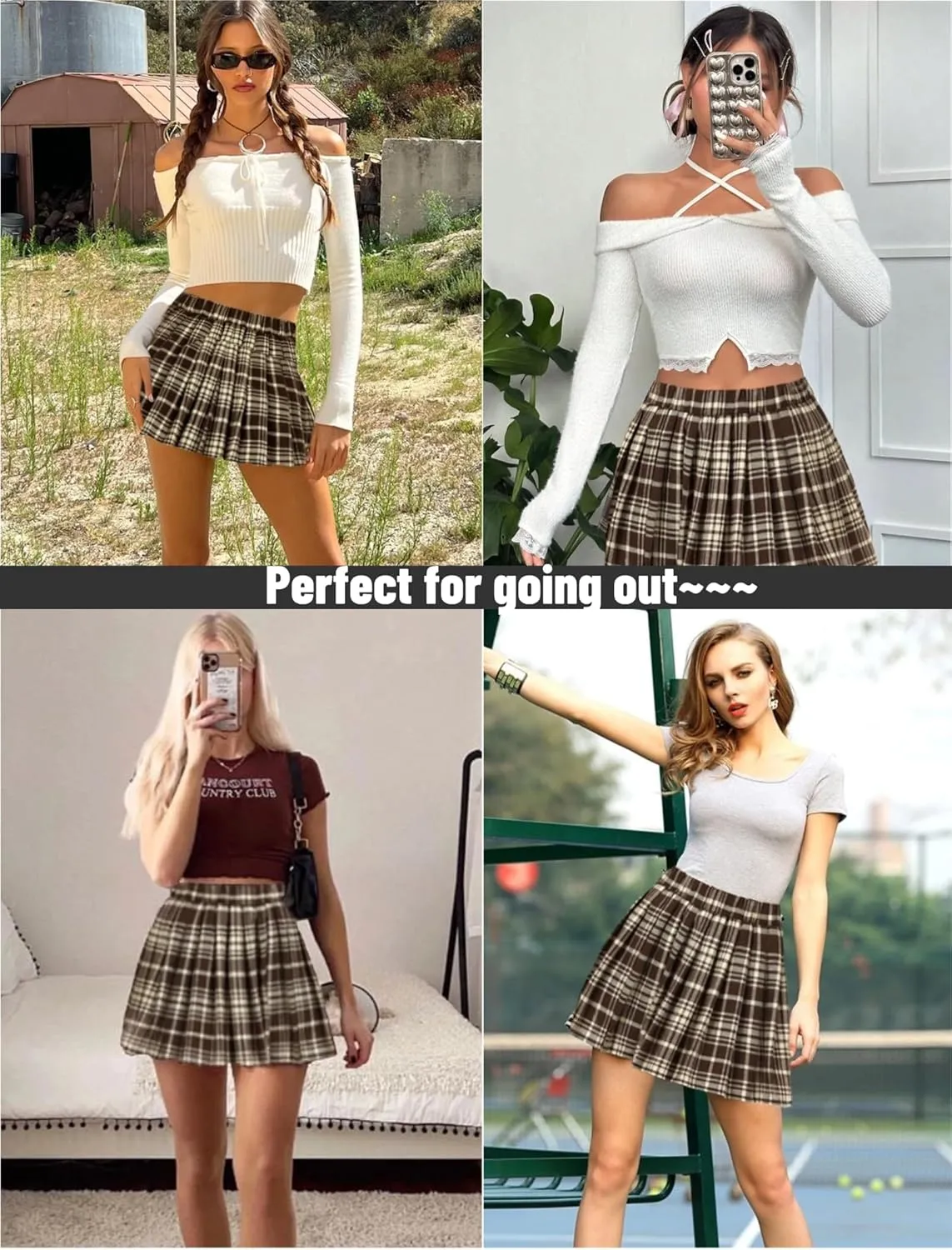 Mini Skirt Skater A-line Pleated Skirts for Women Sexy Club Y2k Skirt Elastic Waist School Girl Skirt