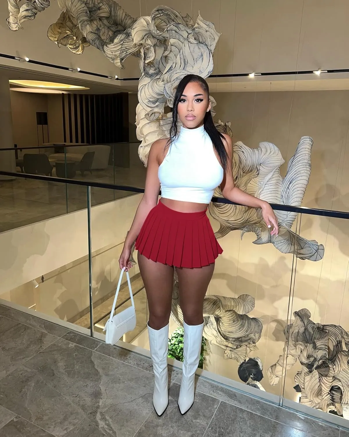 Mini Skirt Skater A-line Pleated Skirts for Women Sexy Club Y2k Skirt Elastic Waist School Girl Skirt